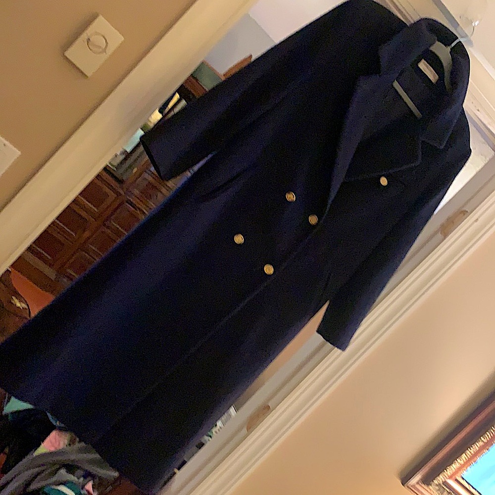 FORECASTER of Boston Navy 100% Wool Coat 7/8